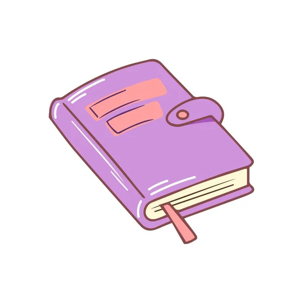 Deník Záložkou Sponou Notebook Organizátore Ručně Kreslené Psací Potřeby Čmáranice — Stockový vektor