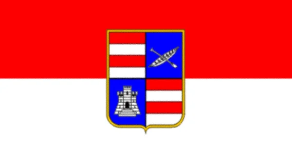 クロアチア ドゥブロヴニク ネレトヴァ郡旗 — ストック写真