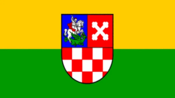 克罗地亚Bjelovar Bilogorska Zupanija国旗 — 图库照片