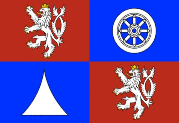 Flaggan Regionen Liberec Tjeckien — Stockfoto