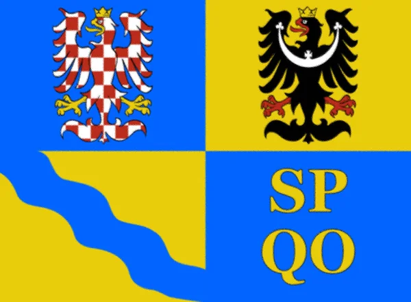 オロモウツ地方 チェコ共和国の旗 — ストック写真