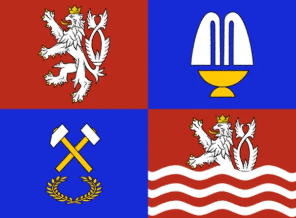 卡罗维发利的旗帜不同地区 捷克共和国 — 图库照片