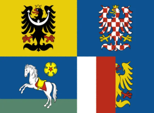 Σημαία Της Μοραβίας Σιλεσίας Περιφέρεια Δημοκρατία Της Τσεχίας — Φωτογραφία Αρχείου