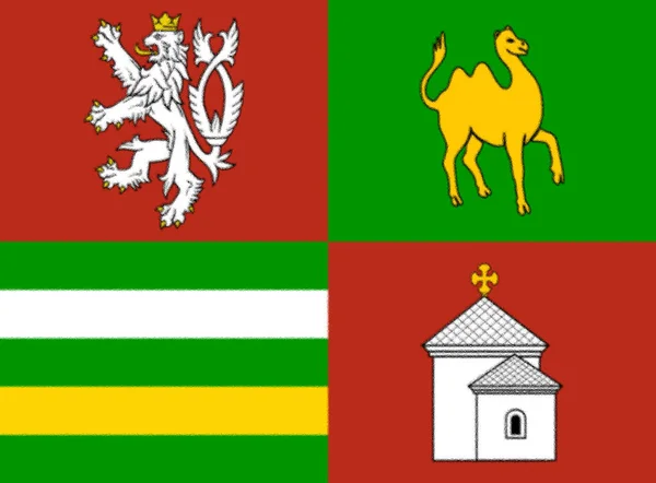 Bandeira Região Plze República Checa — Fotografia de Stock