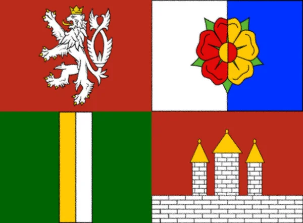 Flagga Söder Bohemiska Region Tjeckien — Stockfoto