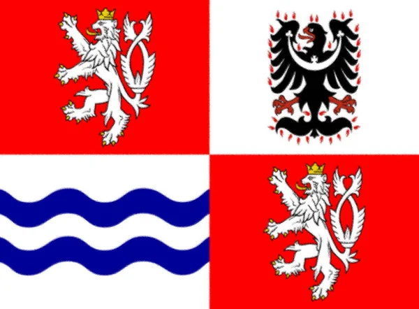 Σημαία Της Κεντρικής Βοημίας Περιοχή Δημοκρατία Της Τσεχίας — Φωτογραφία Αρχείου