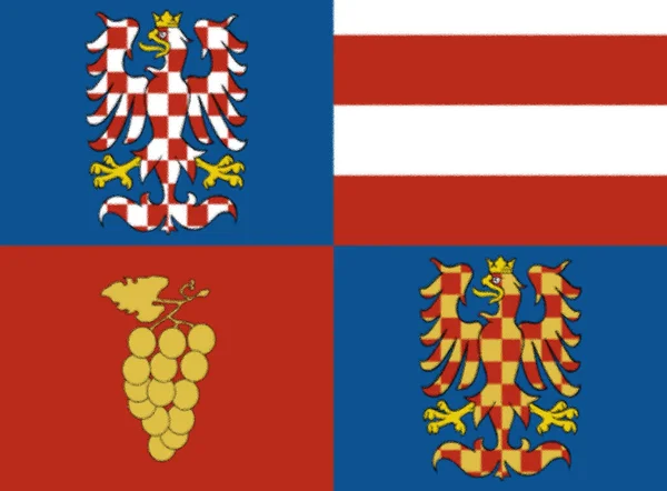 Vlag Van Regio Zuid Moravië Tsjechië — Stockfoto