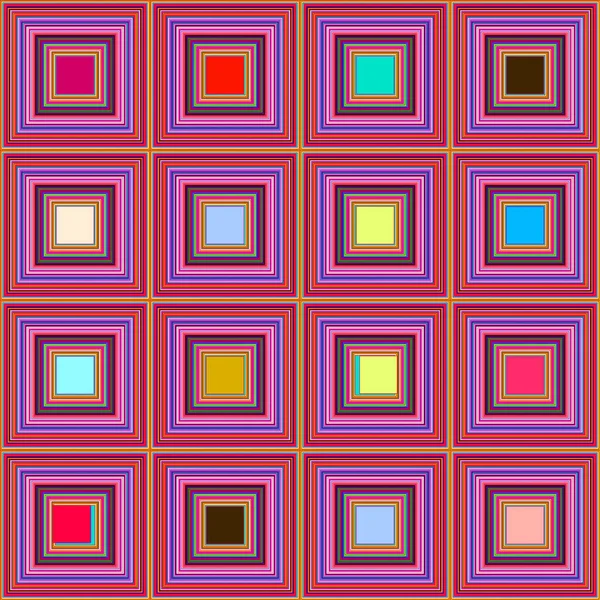 Hipnotyczne Kolorowe Kwadraty Tekstury Tła — Zdjęcie stockowe