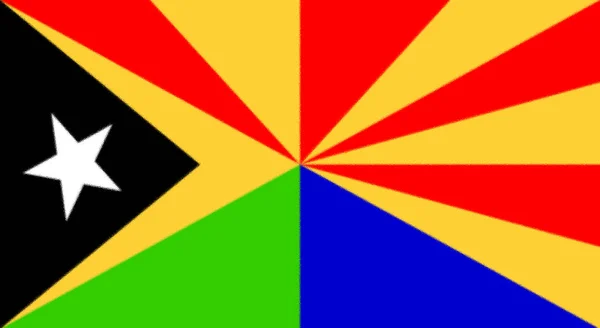 Flaga Okręgu Viqueque Timorze Wschodnim — Zdjęcie stockowe