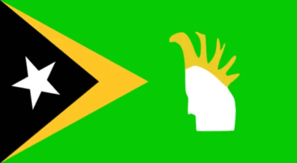 Flaga Okręgu Lautm Timor Wschodni — Zdjęcie stockowe