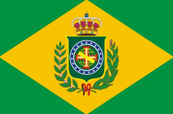 Brezilya Krallığı Bayrağı Yıldızlı Zamanında Vilayetleri Temsil Eden — Stok fotoğraf