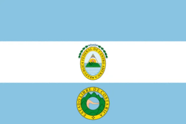 Флаг Коста Рики 1824 1840 — стоковое фото