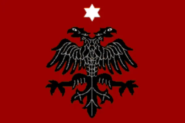Vlajka Prozatímní Vlády Albánie 1912 1914 — Stock fotografie