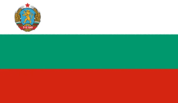 Flaga Narodowa Ludowej Republiki Bułgarii 1948 1967 Flaga Herb 1948 — Zdjęcie stockowe
