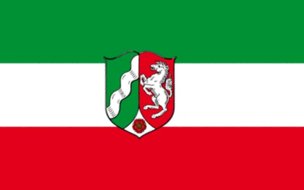 Flaga Państwa Nadrenii Północnej Westfalii — Zdjęcie stockowe
