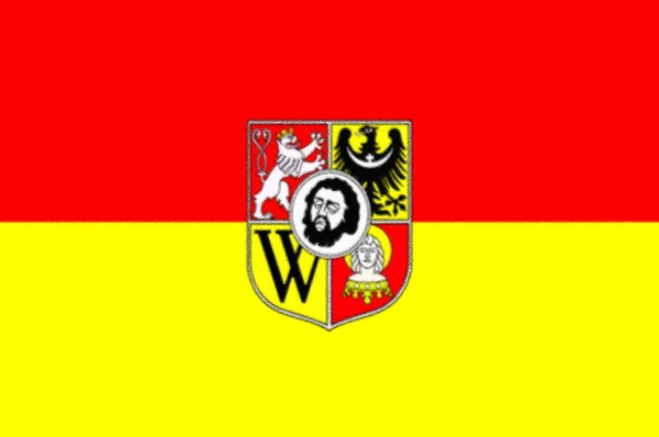 Flaga Wrocławia Polska — Zdjęcie stockowe