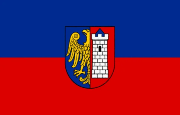 Flagga Gliwice Polen — Stockfoto