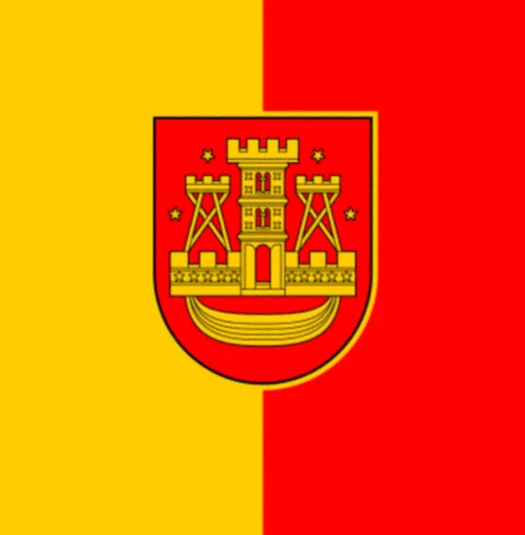 Vlajka Klaipeda Litva — Stock fotografie