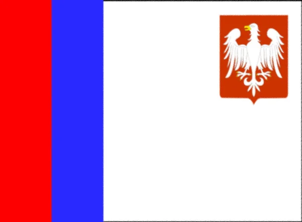 Flagga Piotrkow Trybunalski Polen — Stockfoto