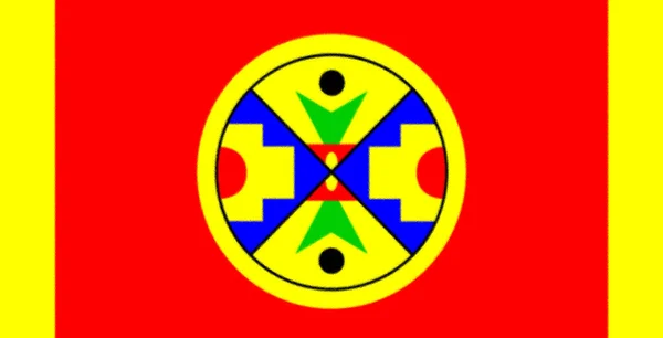 新不伦瑞克鳗鱼领地第一民族旗帜 — 图库照片