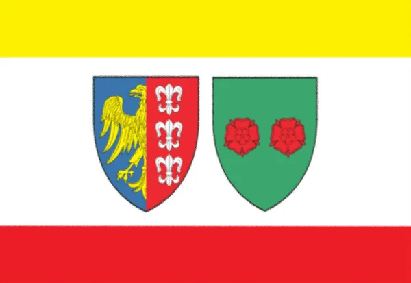 Σημαία Της Bielsko Biala Πολωνία — Φωτογραφία Αρχείου