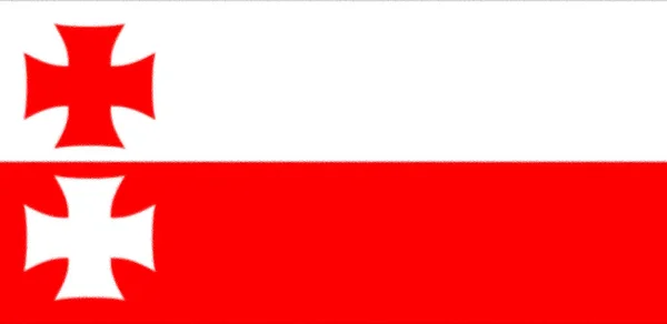 Vlajka Elblagu Polsko — Stock fotografie