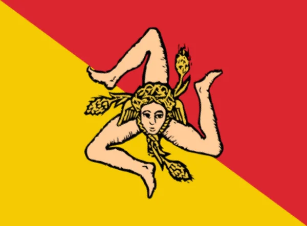 Vlajka Sicilského Lidu — Stock fotografie
