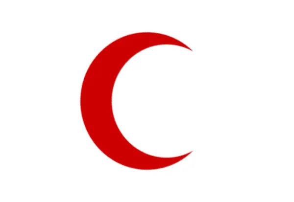 Vlajka Společností Červeným Půlměsícem — Stock fotografie