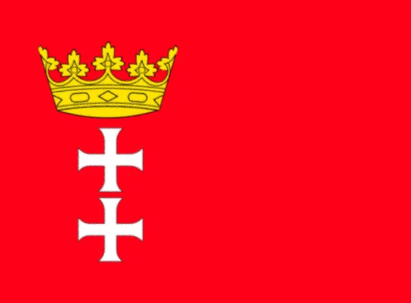 Gdansk Lengyelország Zászlaja — Stock Fotó