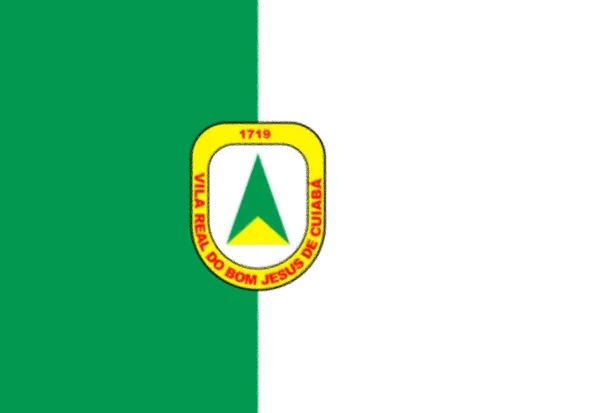 Flaga Cuiaba Miasto Gmina Brazylii Stanie Mato Grosso — Zdjęcie stockowe