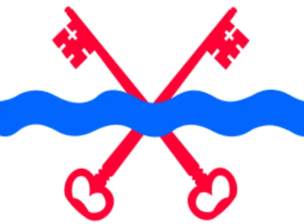 Σημαία Της Leiderdorp Ολλανδία — Φωτογραφία Αρχείου