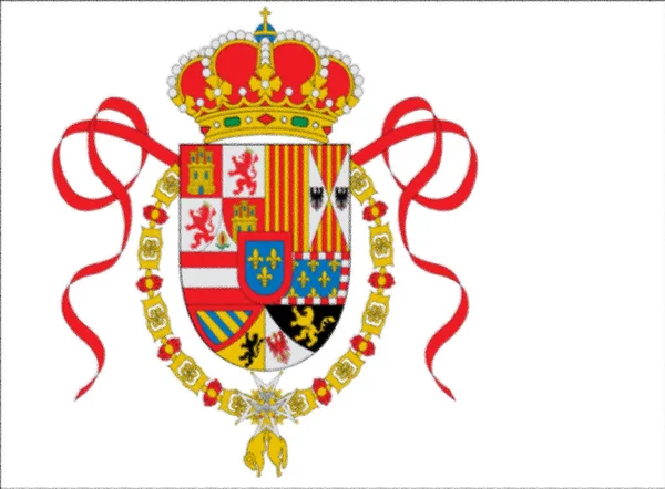 Прапор Павільйону Вмс Іспанії 1701 1748 — стокове фото