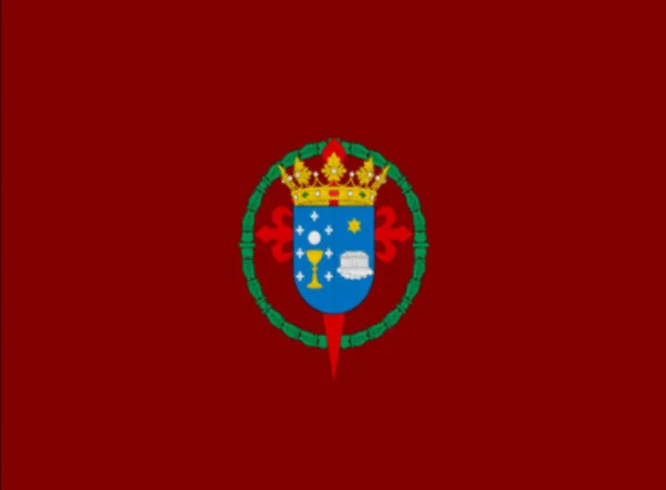 西班牙圣地亚哥德孔波斯特拉的国旗 — 图库照片