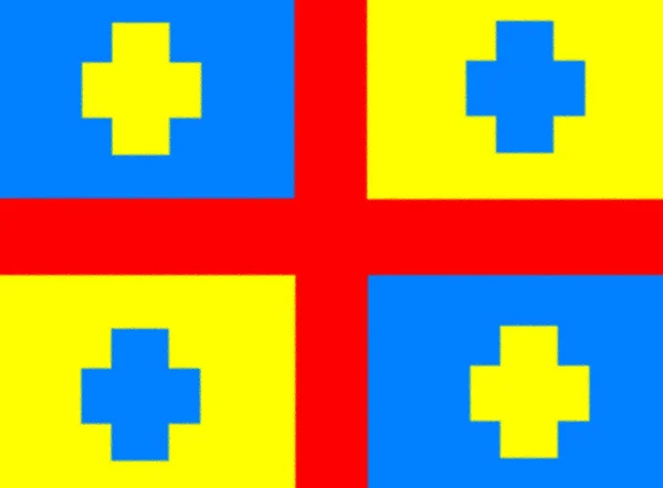 克里特岛帝国的旗帜随着拉丁帝国的崩溃 君主政体转向克里特岛 声称是新的罗马 — 图库照片