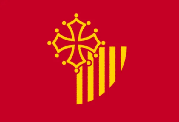 Flagge Von Languedoc Roussillon Frankreich — Stockfoto