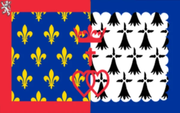 Flaga Pays Loire Francja — Zdjęcie stockowe