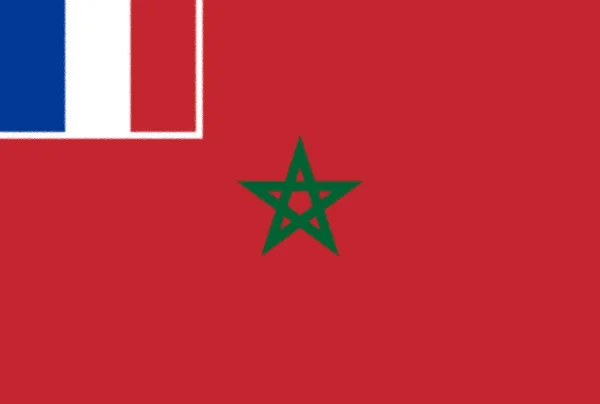 Французький Торговельний Прапор Марокко 1919 1946 — стокове фото