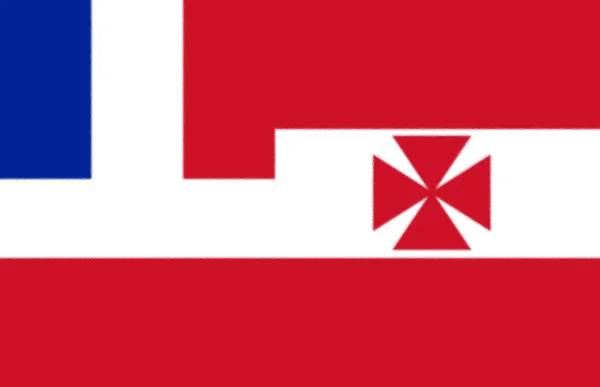 Прапор Французького Протекторату Ріматара Французька Полінезія 1891 1900 — стокове фото
