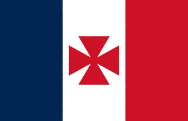 Прапор Французького Протекторату Волліс Футуна Увеа 1860 1886 — стокове фото