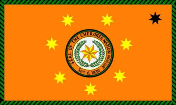 美国俄克拉荷马州切罗基族国旗 — 图库照片