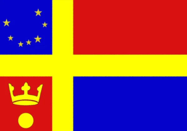 Σημαία Του Πριγκιπάτου Του Lorenzburg Μια Μικρογραφία Στη Σουηδία — Φωτογραφία Αρχείου