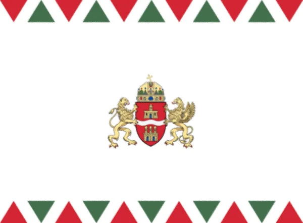 Vlajka Budapešť Maďarsko — Stock fotografie