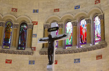 MONTREAL QUEBEC CANADA - 10 25 2022: Madonna della Difesa Kilisesi 'nin içinde Küçük İtalya' da bir Katolik kilisesi bulunmaktadır.