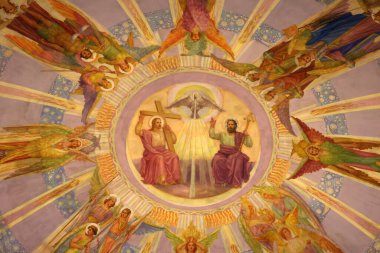 MONTREAL QUEBEC CANADA - 10 25 2022: Madonna della Difesa Kilisesi 'nin içinde Küçük İtalya' da bir Katolik kilisesi bulunmaktadır.