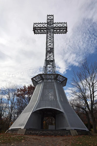 Montreal Quebec Kanada 2022 Mount Royal Cross Ist Ein Monument — Stockfoto