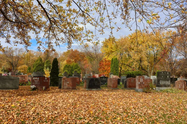 Montreal Canada 2022年10月19日 秋天阳光灿烂的日子 圣母院内的纪念碑 是加拿大最大的墓地 北美第三大墓地 — 图库照片