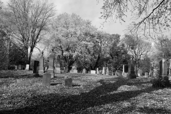 Kanada Montrealna 2022 Pomniki Cmentarzu Notre Dame Des Neiges Jesienią — Zdjęcie stockowe