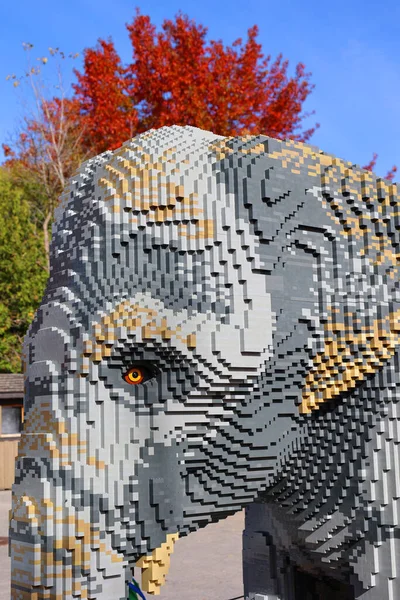 Granby Quebec Canada 2022 Dan Fazla Lego Tuğlasından Oluşan Devasa — Stok fotoğraf