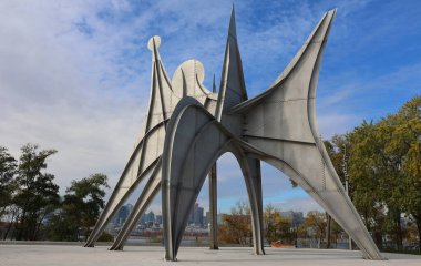 MONTREAL CANADA - 10 19 2022: Alexander Calder heykeli L 'Homme French (