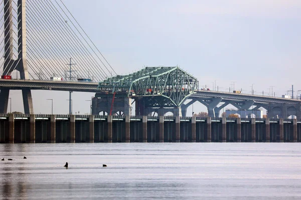 Montreal Canada 2022 Samuel Champlain Bridge Uma Parte Antiga Ponte — Fotografia de Stock
